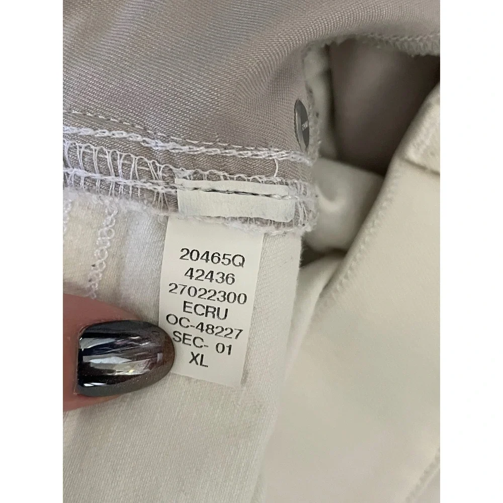 SPANX 20465Q Seamed Front Wide Leg Pant Ecru Wash Pull-on Jeans XL - Picture 7 of 8